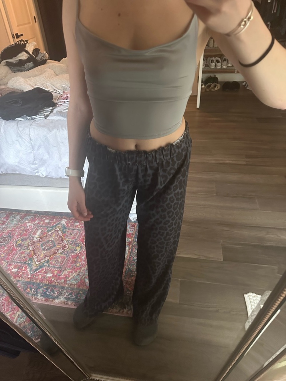 Forever21 Grey Cropped Cowl Neck Tank Top